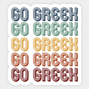 Retro Go Greek! Sticker